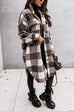 Karleedress Long Sleeves Button Up Plaid Casual Shacket Jacket