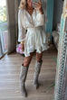 Karleedress Lantern Long Sleeves Waisted Ruffle Mini Dress
