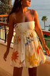 Karleedress Spaghetti Strap Unique Print Bubble Mini Dress