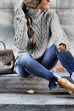 Karleedress Mockneck Solid Cable Knit Pullover Sweater
