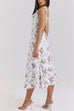 Karleedress Bow Shoulder Back Lace-up Floral Print Midi Cami Dress