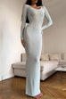 Karleedress Long Sleeves Hollow Out Crochet Knit Midi Dress
