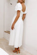 Karleedress V Neck Twist Front Puff Sleeves Cut Out Maxi Dress