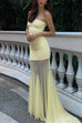 Karleedress Strapless Tube Flare Mesh Maxi Party Dress