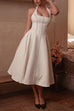 Karleedress Halter Neck Backless Hollow Out Swing Midi Dress