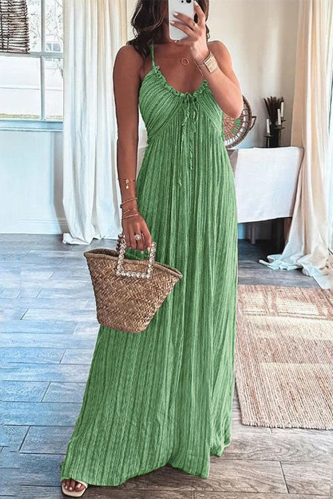Karleedress Halter Backless Tie Knot Printed Maxi Vacation Dress