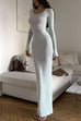 Karleedress Long Sleeves Hollow Out Crochet Knit Midi Dress