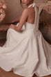 Karleedress Halter Neck Backless Hollow Out Swing Midi Dress