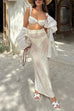 Karleedress Elastic Waist Hollow Out Cover Up Maxi Skirt