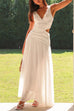 Karleedress V Neck Sleeveless Cut Out Swing Maxi Dress