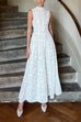 Karleedress Mockneck Sleeveless A-line Lace Maxi Dress