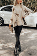 Karleedress High Neck Side Slit Cheetah Pattern Sweater