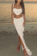 Karleedress Side Slit Knit Bodycon Maxi Skirt
