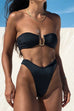 Karleedress Strapless Bandeau Top High Cut Bikini Set