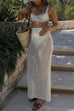 Karleedress Elastic Waist Hollow Out Cover Up Maxi Skirt