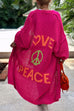 Karleedress Open Front Love and Peace Pattern Long Sweater Cardigan(in 5 Colors)