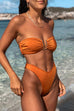 Karleedress Strapless Bandeau Top High Cut Bikini Set