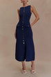 Karleedress Sleeveless Button Down Knit Bodycon Maxi Dress