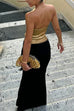 Karleedress Strapless Metallic Crop Tube Top