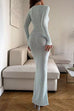 Karleedress Long Sleeves Hollow Out Crochet Knit Midi Dress