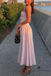 Karleedress Spaghetti Strap Pocketed Corset Swing Midi Dress
