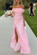 Karleedress Off Shoulder Back Cut Out Ruffle Slit Maxi Dress