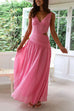 Karleedress V Neck Sleeveless Cut Out Swing Maxi Dress