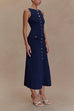 Karleedress Sleeveless Button Down Knit Bodycon Maxi Dress