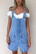 Karleedress Button Up Pocketed Denim Romper