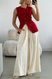 Karleedress Elastic Waist Wide Leg Cotton Linen Palazzo Pants