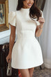 Karleedress Mockneck Petal Sleeves Bow Knot Cut Out Mini Dress