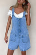 Karleedress Button Up Pocketed Denim Romper