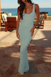 Karleedress U Neck Sleeveless Sequin Bodycon Maxi Dress