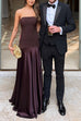Karleedress Strapless Satin Patchwork Flare Maxi Dress