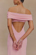 Karleedress Off Shoulder Back Cut Out Ruffle Slit Maxi Dress