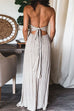 Karleedress Halter Backless Tie Knot Printed Maxi Vacation Dress