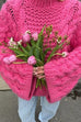 Karleedress Round Neck Oversized Cable Knit Sweater