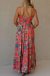Spaghetti Strap Empire Waist Floral Print Flowy Maxi Dress