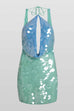 Karleedress Halter Cut Out Open Back Sequin Mini Dress