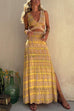 Karleedress V Neck Cut Out Side Split Tie Dye Maxi Dress