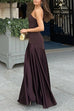 Karleedress Strapless Satin Patchwork Flare Maxi Dress
