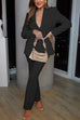 Karleedress One Button Pocketed Blazer and Straight Leg Pants Power Suit Set