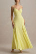 Karleedress V Neck Adjustable Strap Bodycon Flare Maxi Dress