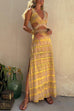 Karleedress V Neck Cut Out Side Split Tie Dye Maxi Dress