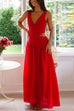 Karleedress V Neck Sleeveless Cut Out Swing Maxi Dress