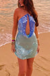 Karleedress Halter Cut Out Open Back Sequin Mini Dress