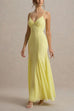 Karleedress V Neck Adjustable Strap Bodycon Flare Maxi Dress
