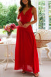 Karleedress V Neck Sleeveless Cut Out Swing Maxi Dress
