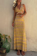 Karleedress V Neck Cut Out Side Split Tie Dye Maxi Dress