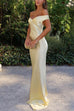 Karleedress Off Shoulder Backless Cut Out Satin Maxi Dress